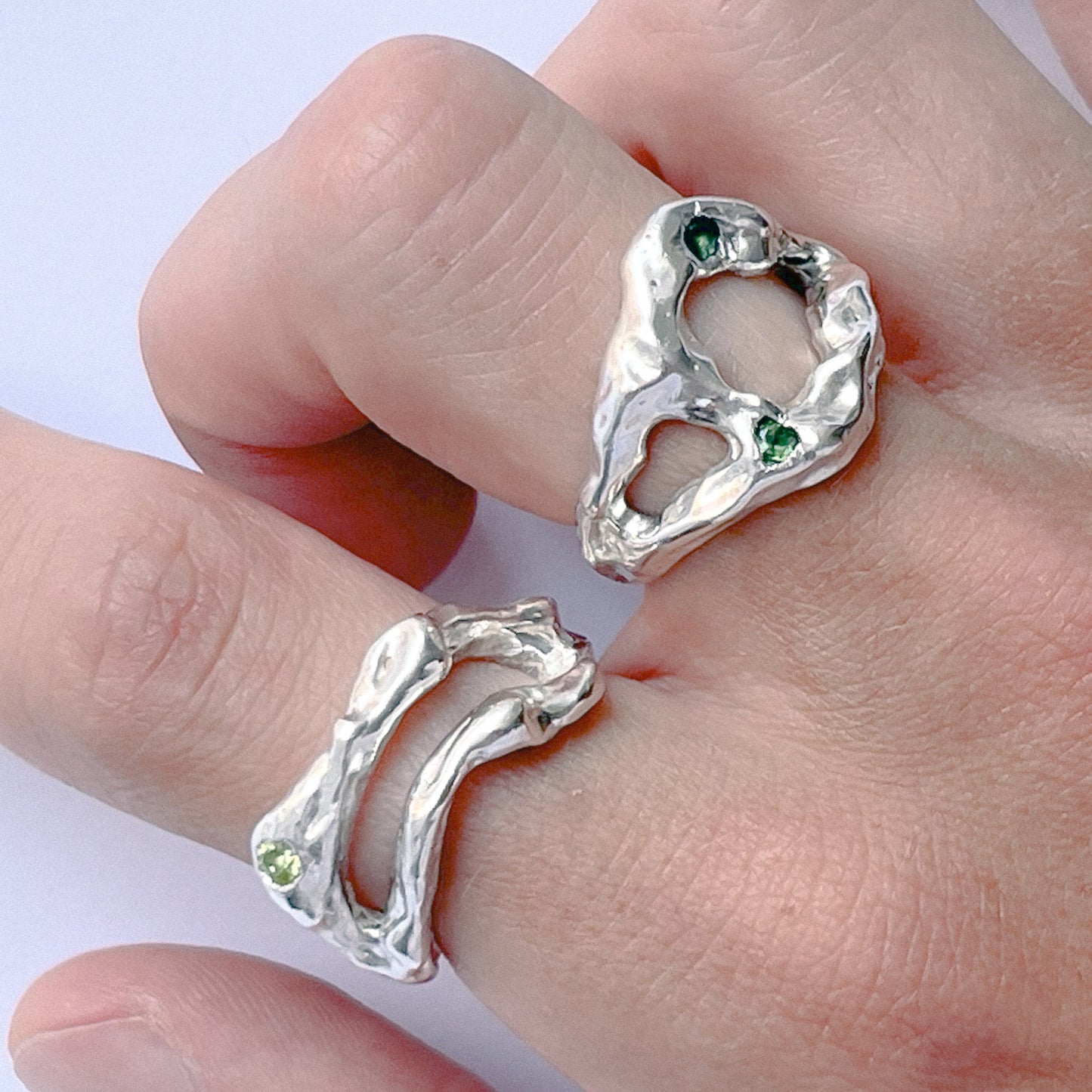 Meta Ring and Morfo Ring handmade in 925 Sterling Silver by BÚMBUNER
