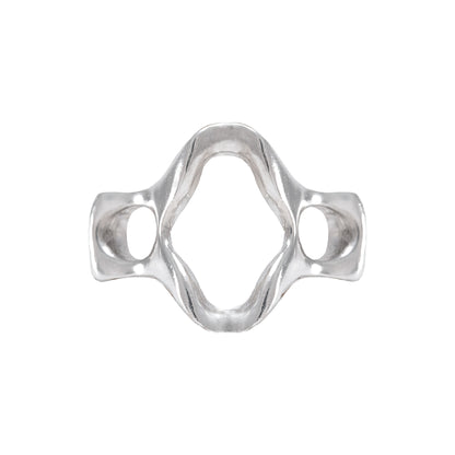 Beso Ring front view handmade in 925 Sterling Silver by BÚMBUNER
