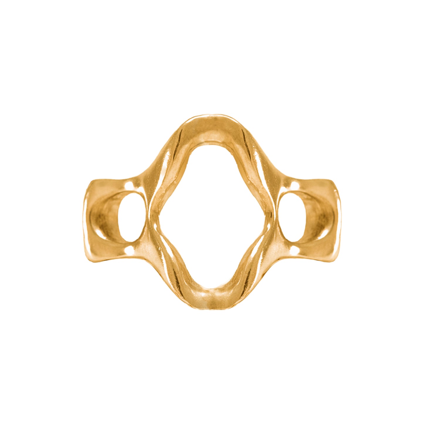 Beso Ring front view 18k gold-plated by BÚMBUNER
