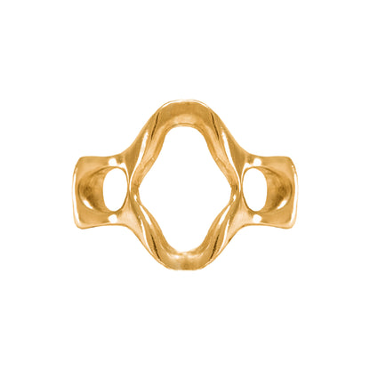 Beso Ring front view 18k gold-plated by BÚMBUNER
