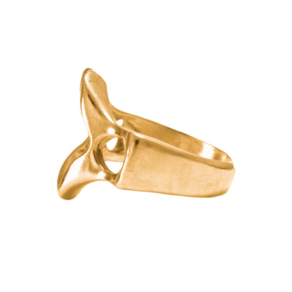 Beso Ring side view 18k gold-plated by BÚMBUNER
