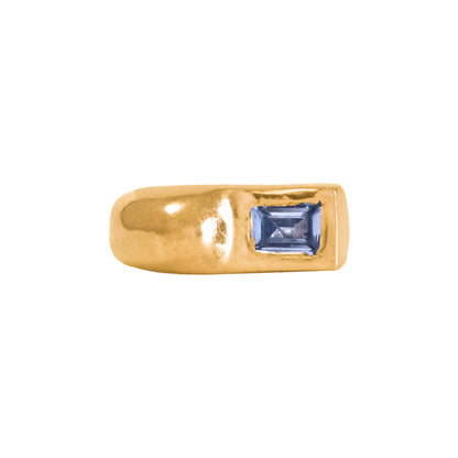 Cala Ring front view 18k gold-plated by BÚMBUNER
