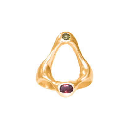 Claro Ring front view 18k gold-plated by BÚMBUNER
