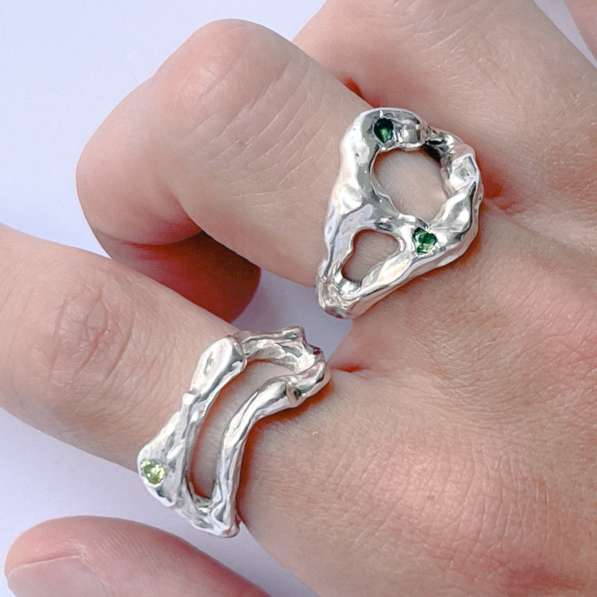 Meta Ring and Morfo Ring handmade in 925 Sterling Silver by BÚMBUNER
