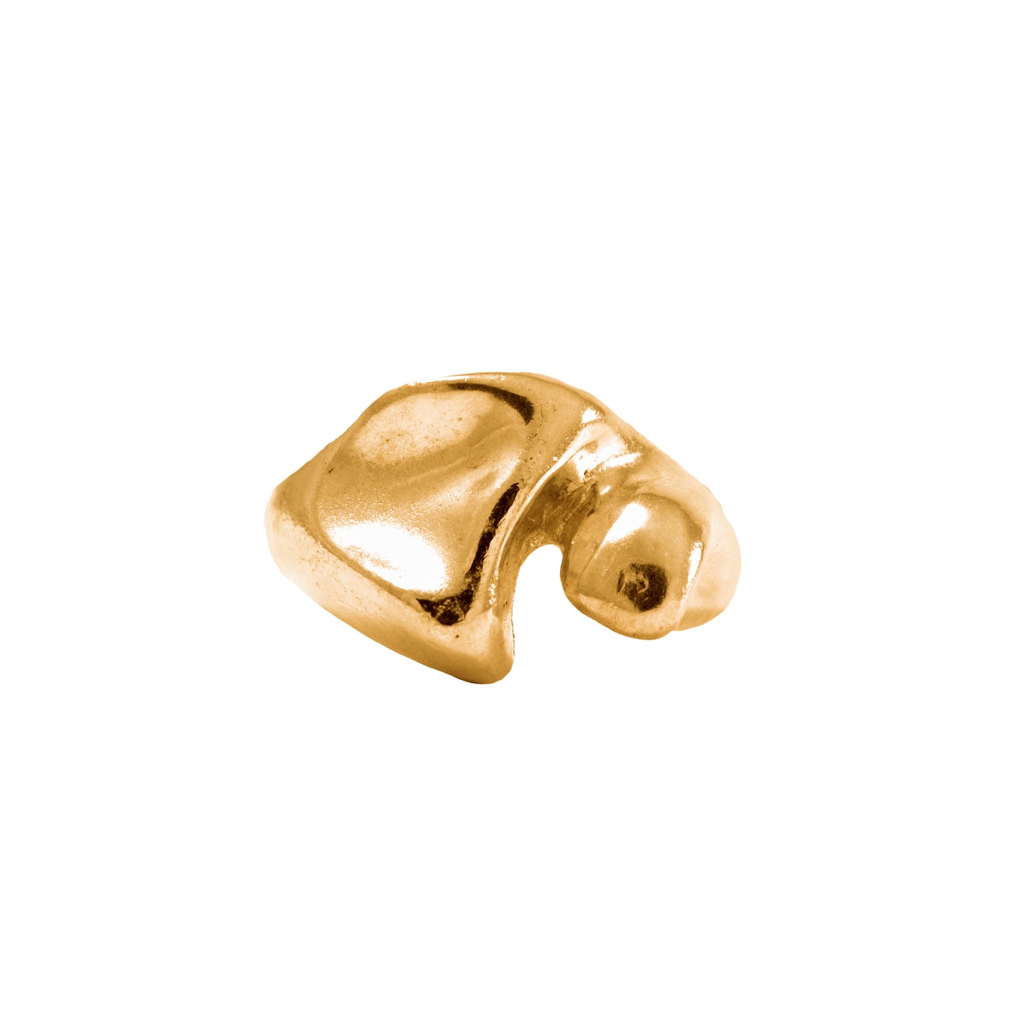 Molar1 Ring front view 18k gold-plated by BÚMBUNER
