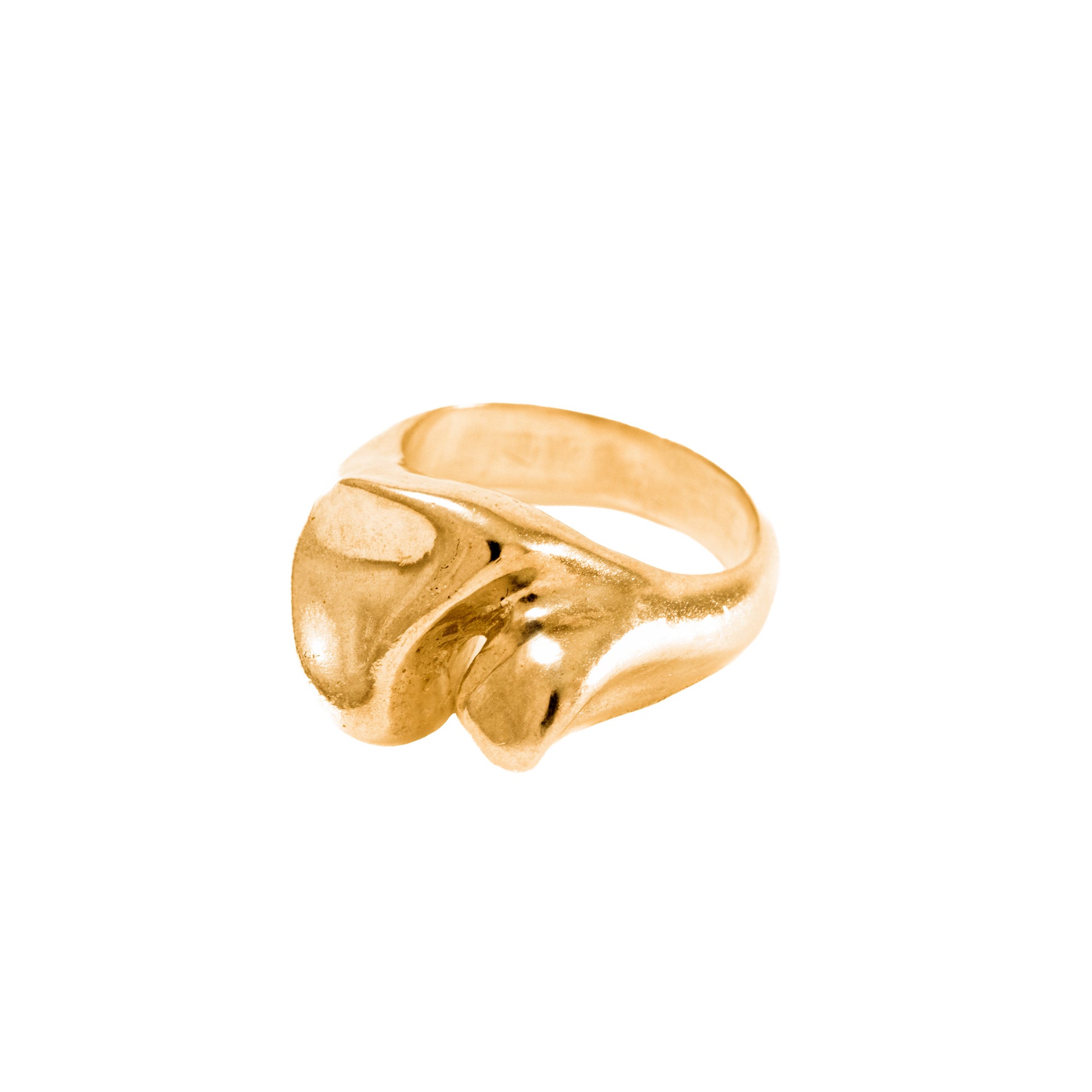 Molar1 Ring side view 18k gold-plated by BÚMBUNER
