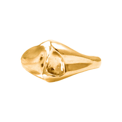 Molar2 Ring side view 18k gold-plated by BÚMBUNER
