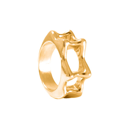 Panorama Ring side view 18k gold-plated by BÚMBUNER
