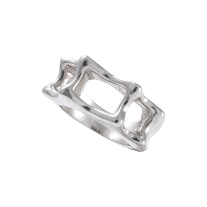 Panorama Ring tilted view handmade in 925 Sterling Silver by BÚMBUNER

