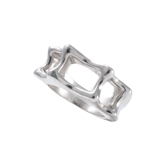 Panorama Ring tilted view handmade in 925 Sterling Silver by BÚMBUNER

