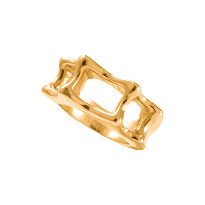 Panorama Ring tilted view 18k gold-plated by BÚMBUNER
