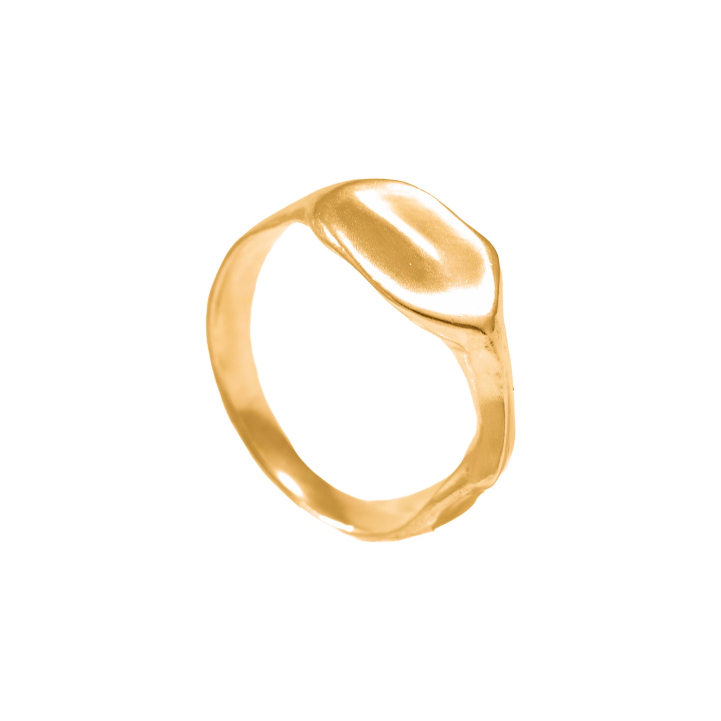 Tacto Ring side view 18k gold-plated by BÚMBUNER