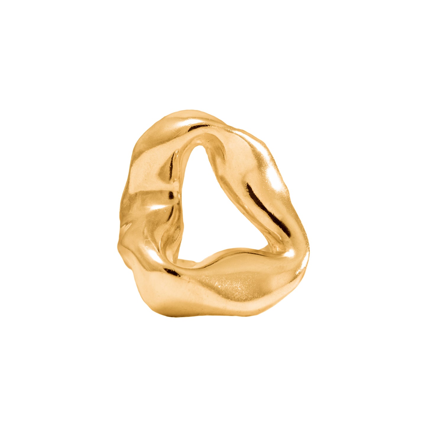 Valle Ring front view 18k gold-plated by BÚMBUNER